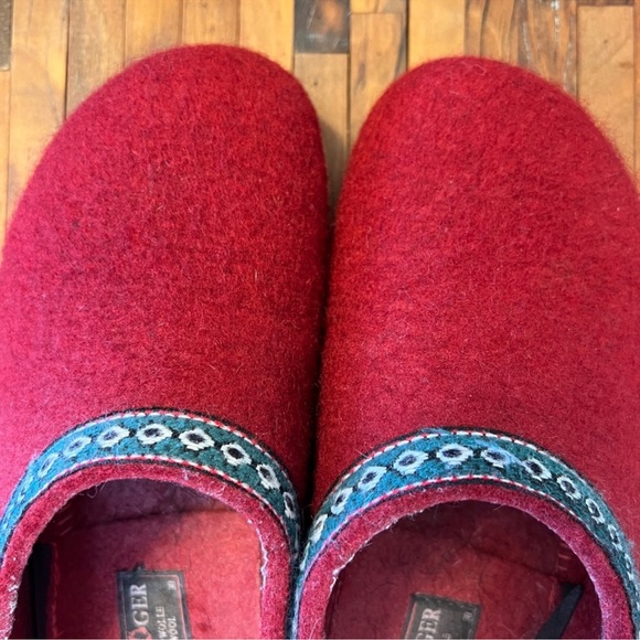 Haflinger Clog wool slipper GZ42 Red 38 (7.5-8) Women's Ergonomic footbed - Picture 5 of 10